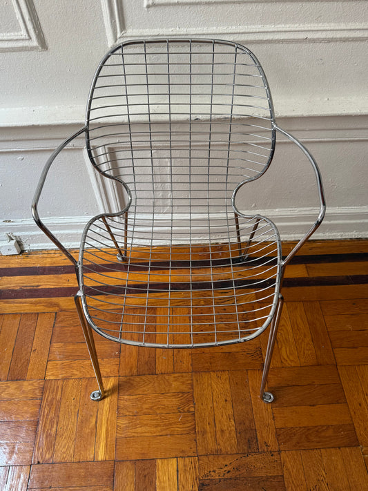 Mid Century Modern Chrome Wire Chair