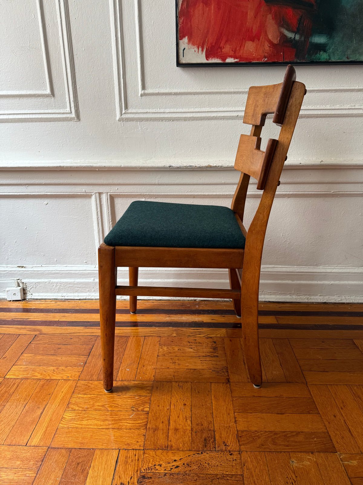 pair of early mid century dining chairs by Temple Stuart