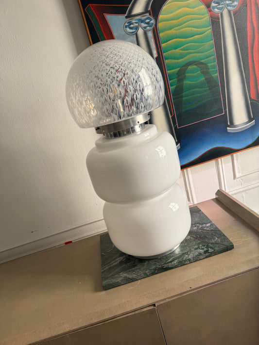 Vintage Space Age Italian Glass Extra Large Floor or Table Lamp