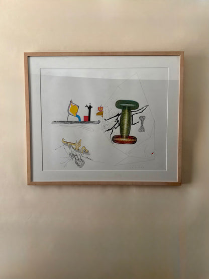 vintage 1980s Rodger LaPelle abstract original drawing