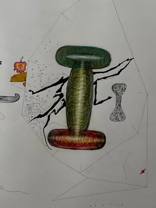 vintage 1980s Rodger LaPelle abstract original drawing