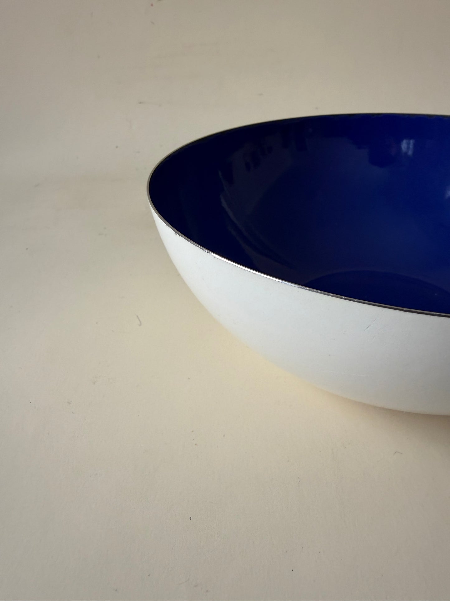 Vintage Enamel Blue and White Bowl by Catherineholm for Heogh Lines