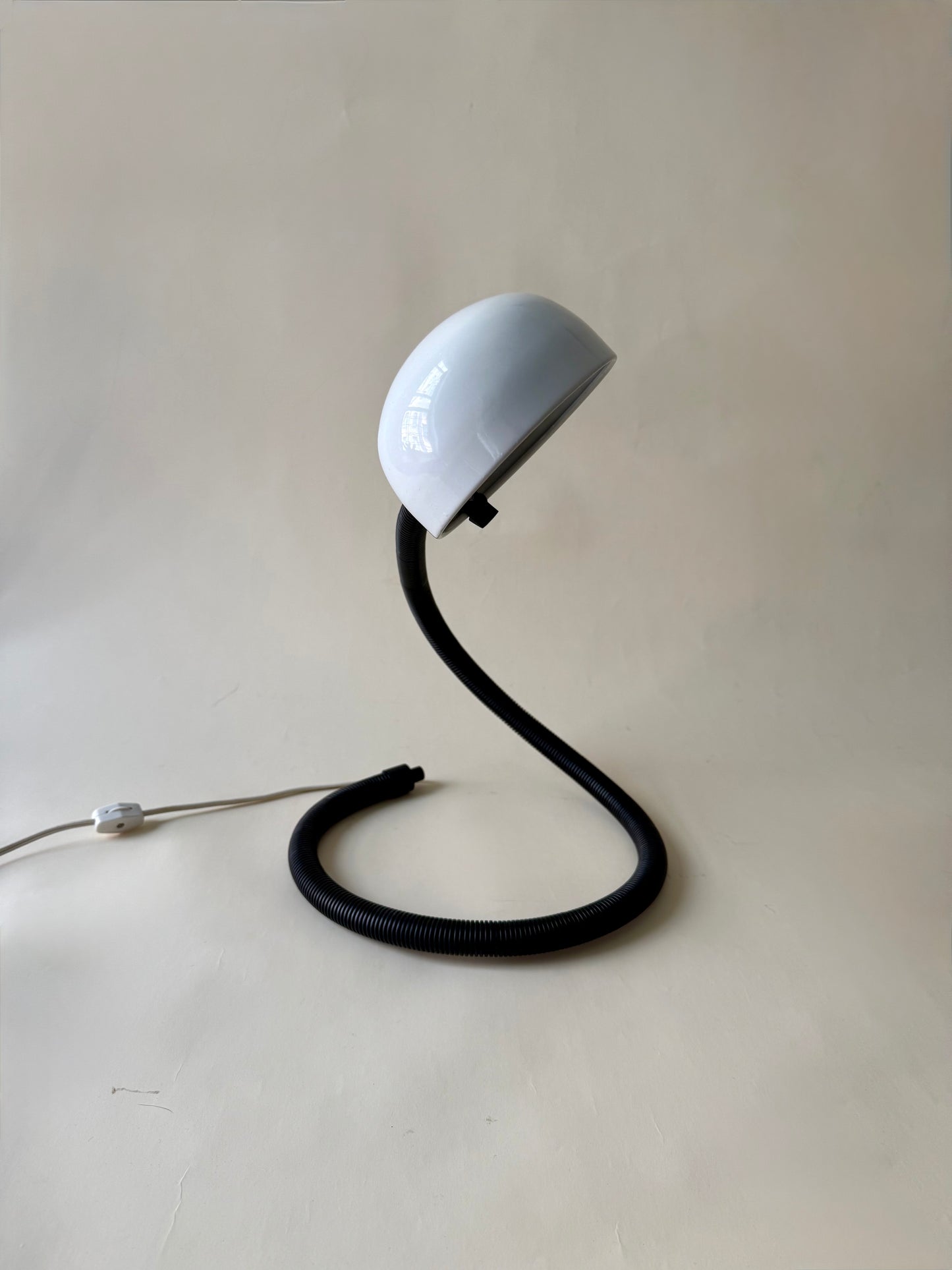 Vintage White Snake Table or Desk Lamp