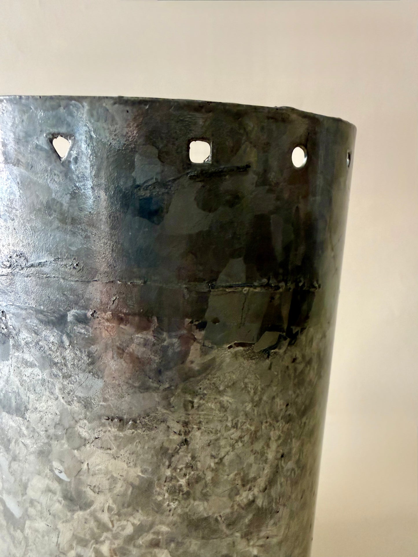 Vintage 1980s Ron Reek Galvanized Steel Wall Sconce