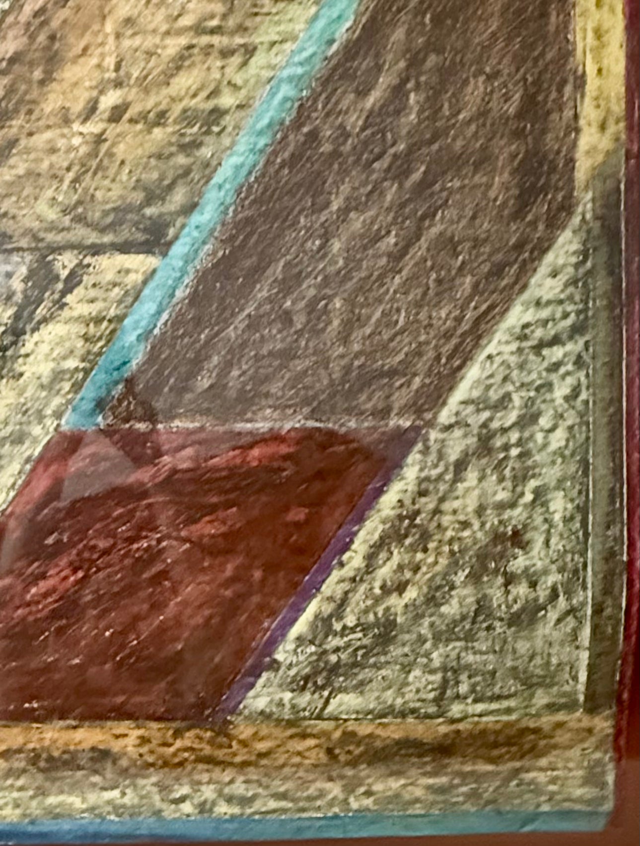 Vintage Large Oil Pastel Abstract Drawing by Vance Martin
