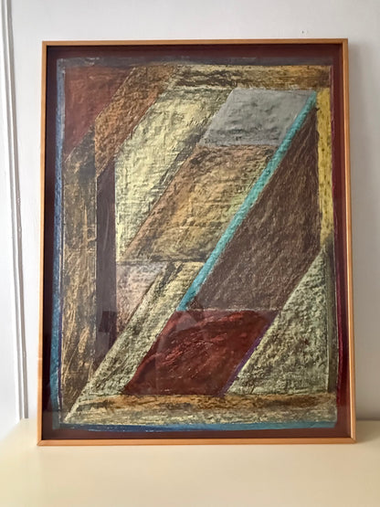 Vintage Large Oil Pastel Abstract Drawing by Vance Martin