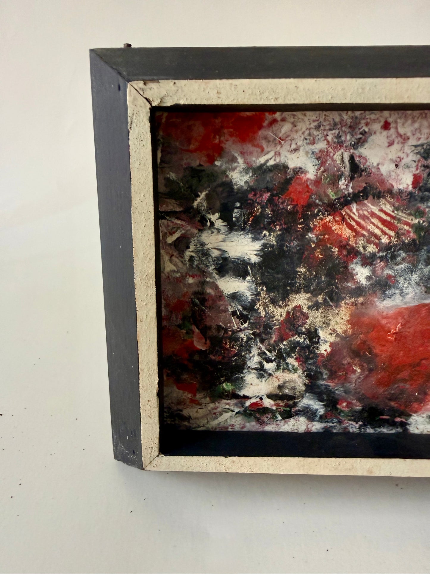 Vintage Tiny Abstract Painting on Board by Harry Schell