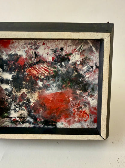 Vintage Tiny Abstract Painting on Board by Harry Schell