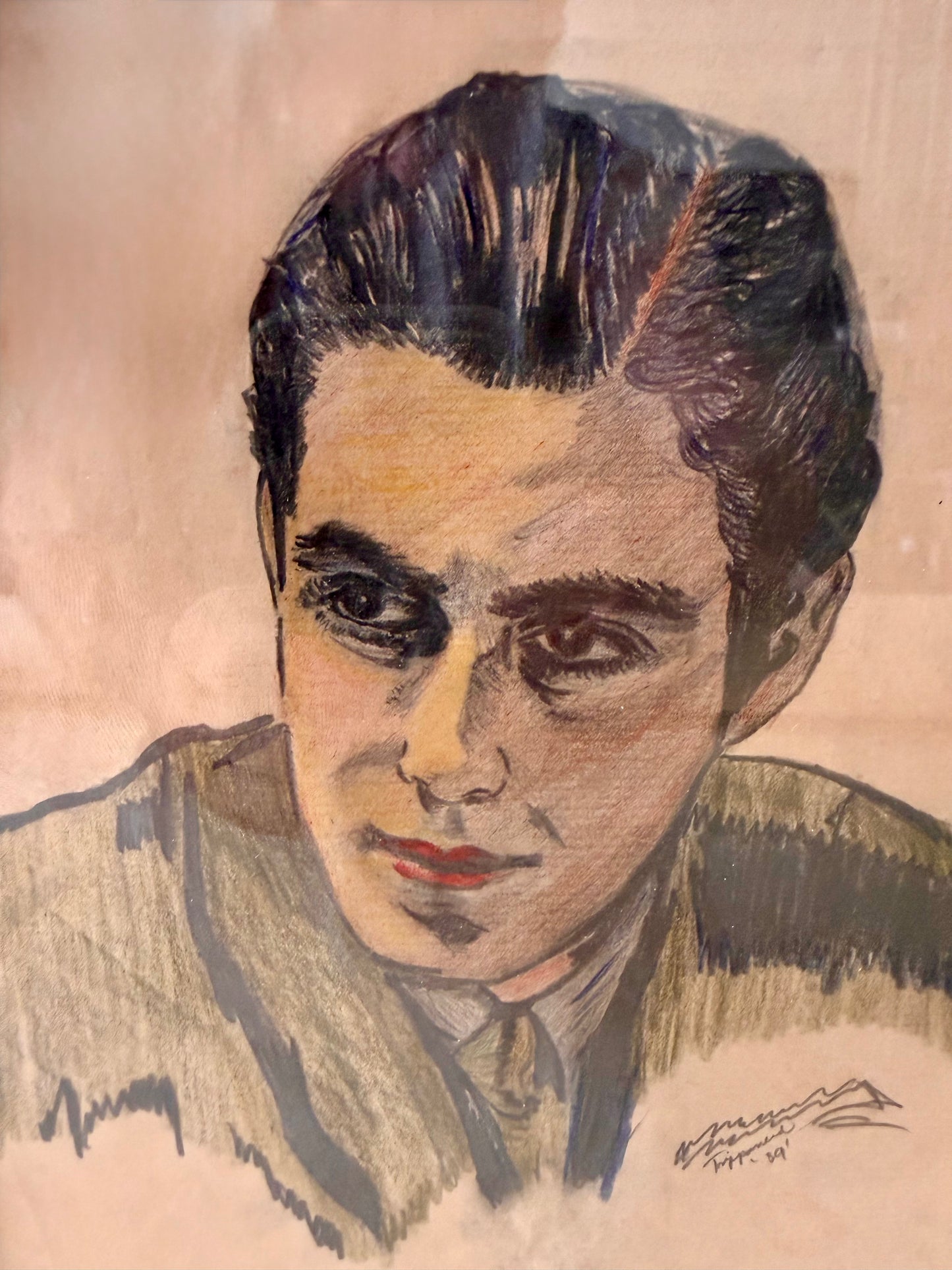 Vintage Portrait of a Young Man by Art Trippanera from 1939