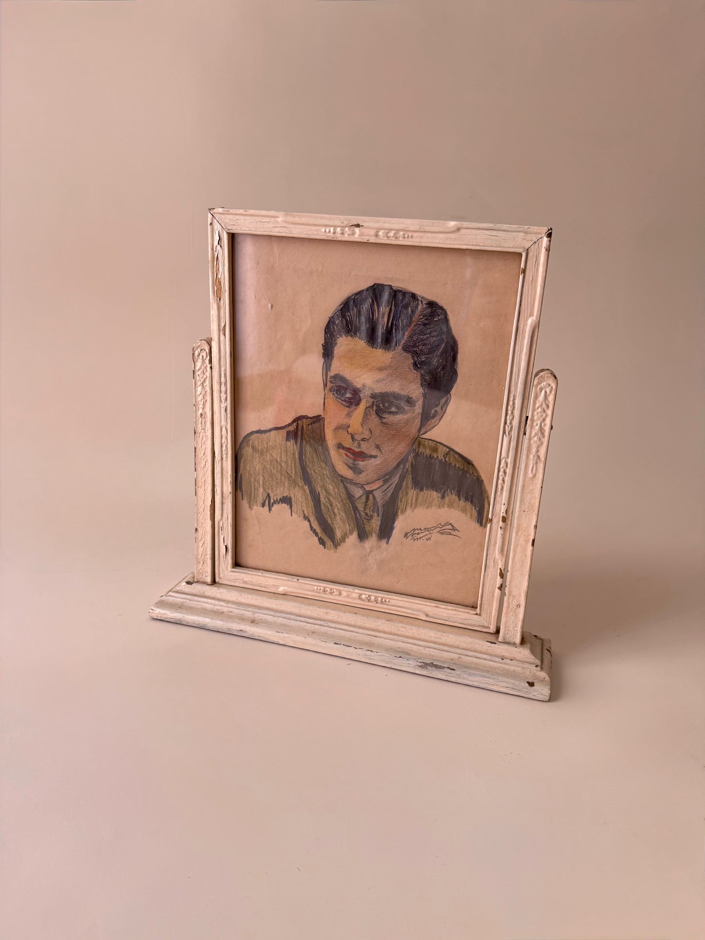 Vintage Portrait of a Young Man by Art Trippanera from 1939