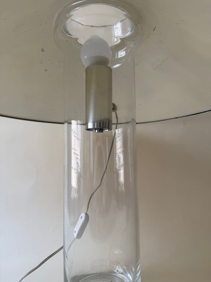 Vintage Paul Mayen for Habitat Large Glass Lamp with Aluminum Shade