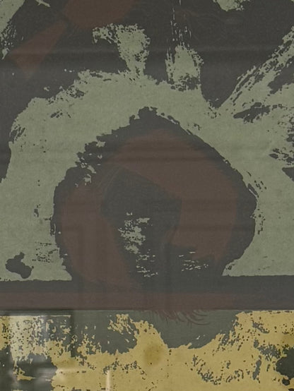 Vintage Abstract Moody Lithograph called “Landsend”  in Wood Frame