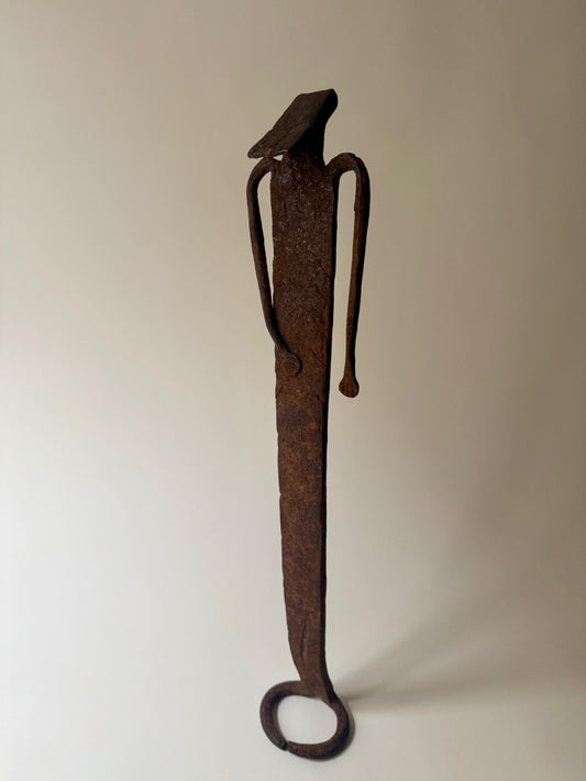 trio of hand-forged iron figural sculptures