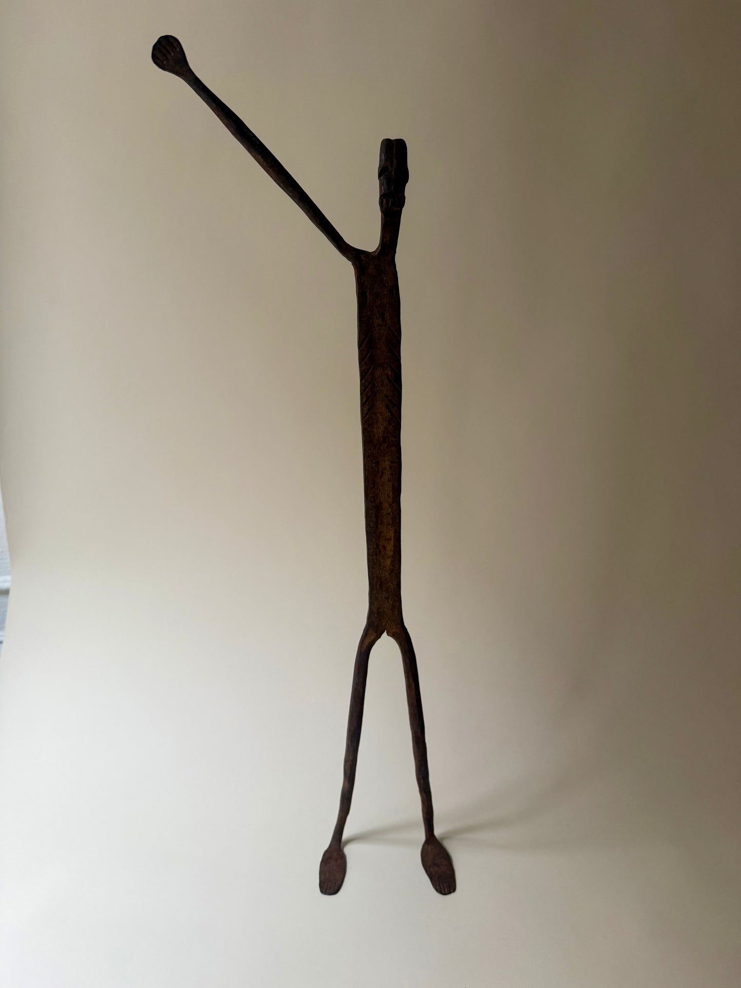 trio of hand-forged iron figural sculptures