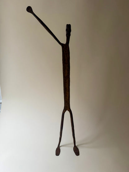 trio of hand-forged iron figural sculptures