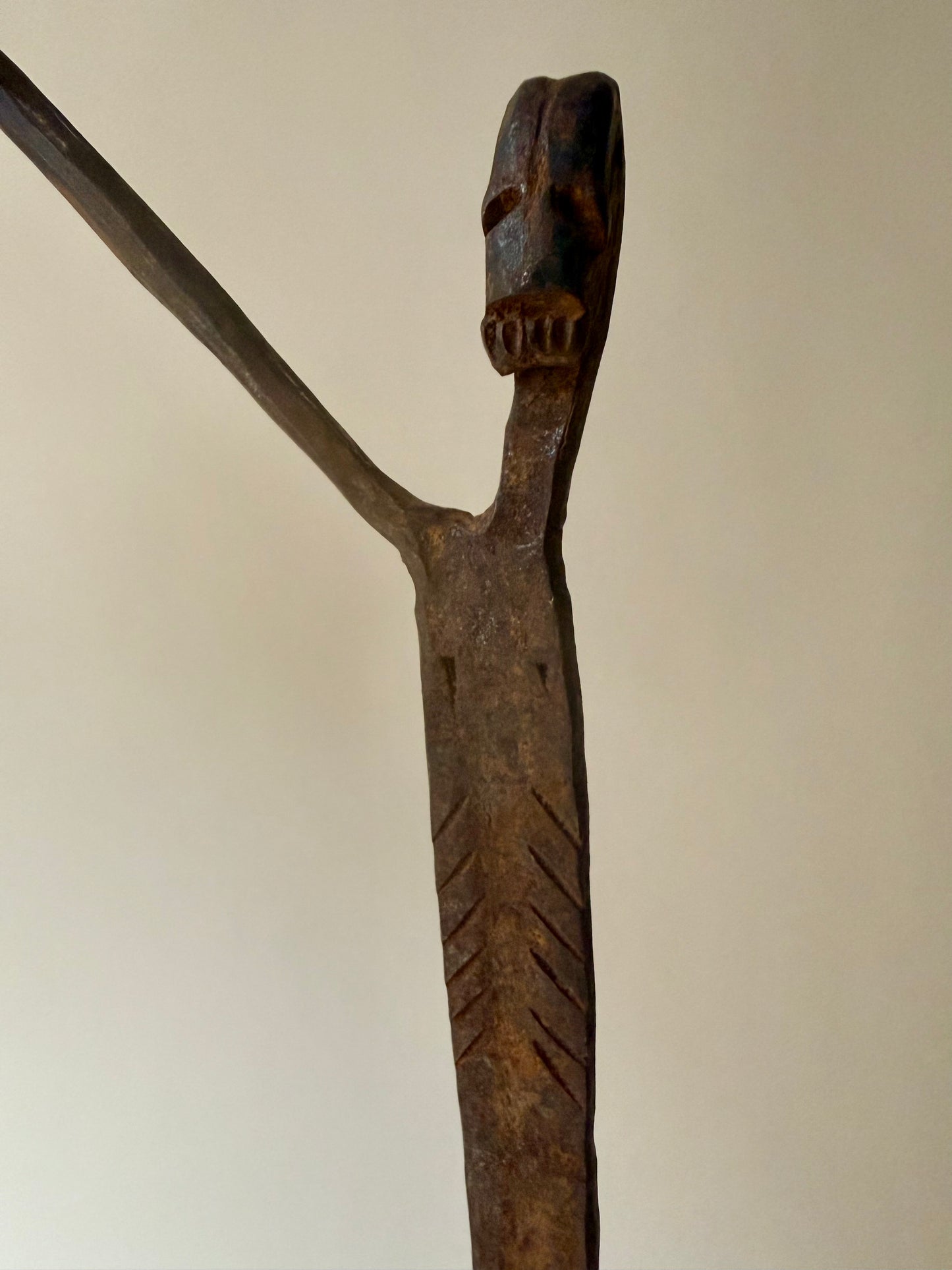 trio of hand-forged iron figural sculptures