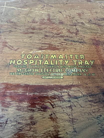 plywood molded art deco wood tray by toastmaster