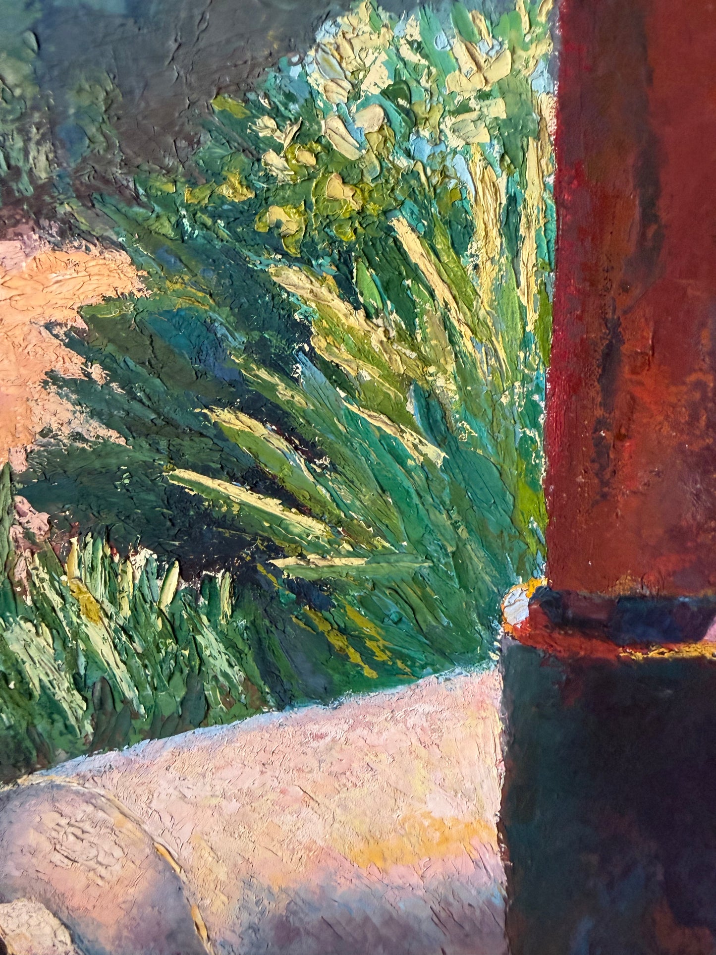 20th century still life oil painting on board with thick textures by Sean Taylor