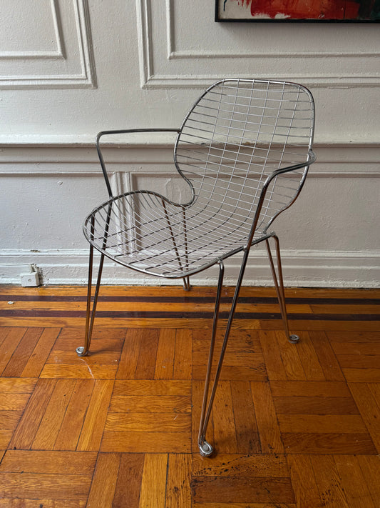 Mid Century Modern Chrome Wire Chair