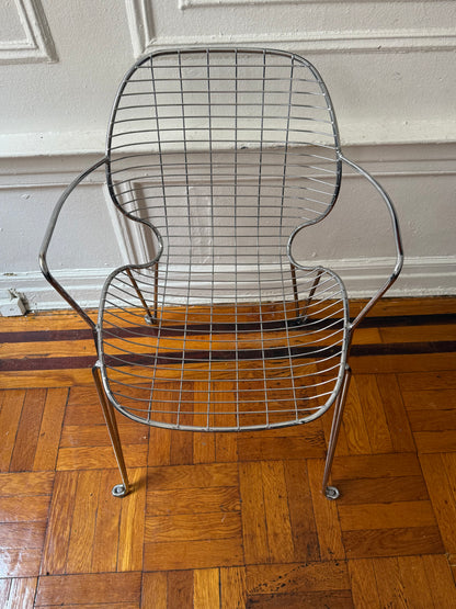 Mid Century Modern Chrome Wire Chair