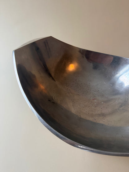 1980s Metaal Silver Tone Aluminum Large Fruit Bowl Designed by Michael Lax