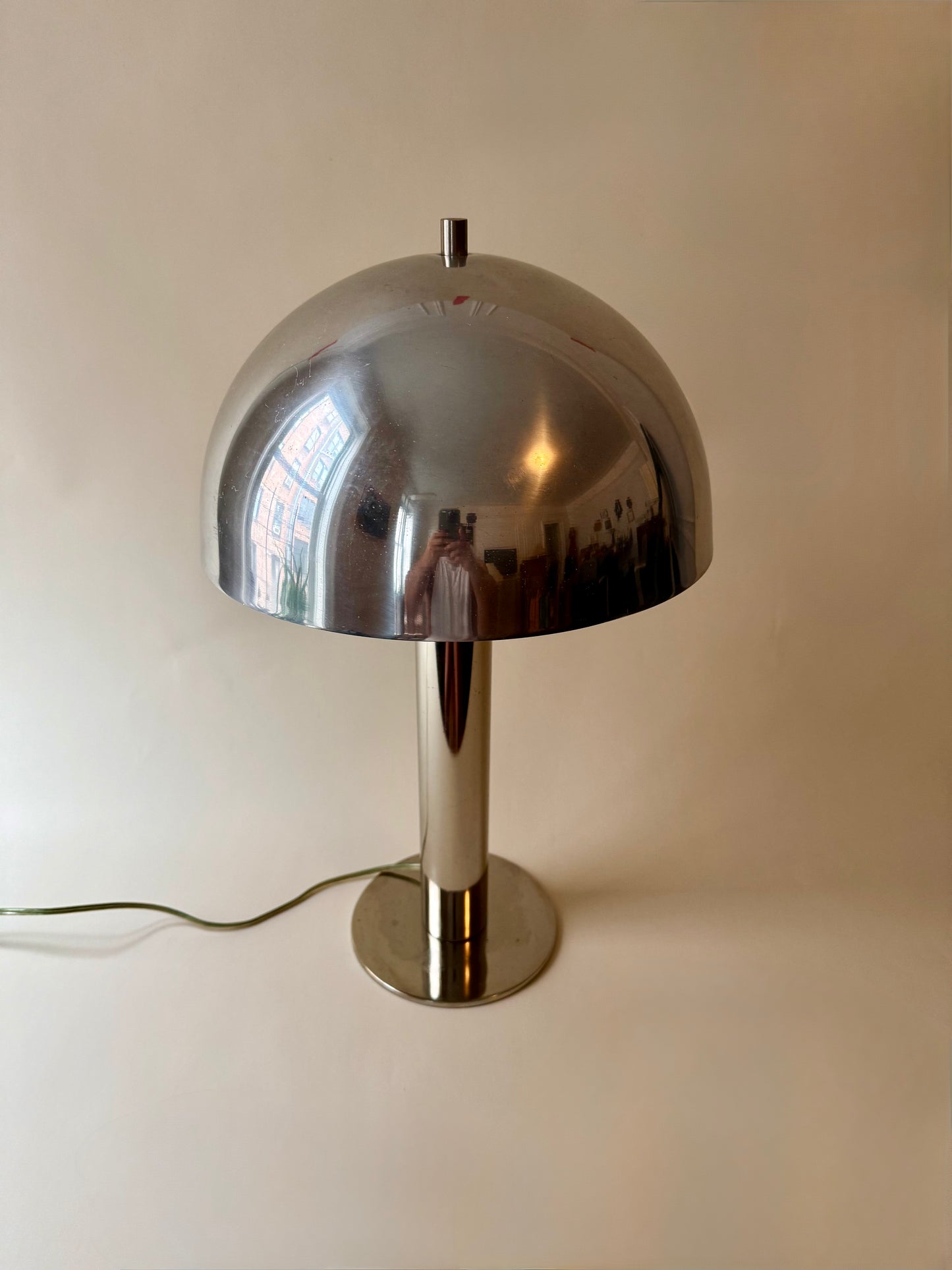 1970s Chrome Space Age Mushroom Lamp Designed by Robert Sonneman for the Laurel Lamp Company