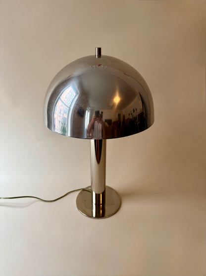 1970s Chrome Space Age Mushroom Lamp Designed by Robert Sonneman for the Laurel Lamp Company