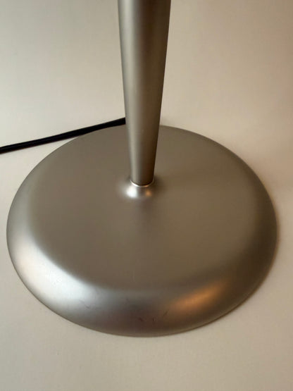 1990s Modernist Brused Metal Double Shaded Lamp by Michael Graves