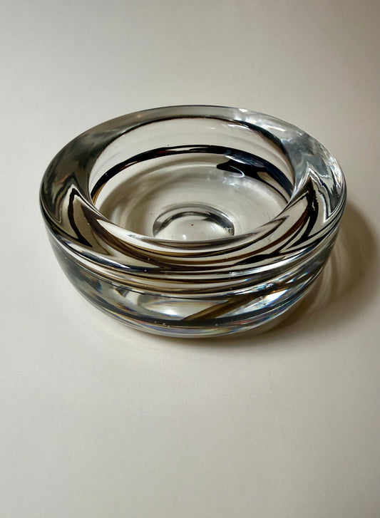 holmegaard hand blown glass catch-all designed by Michael Bang