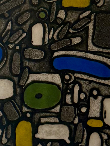 Robert Broner 1976 etching entitled "night stones"