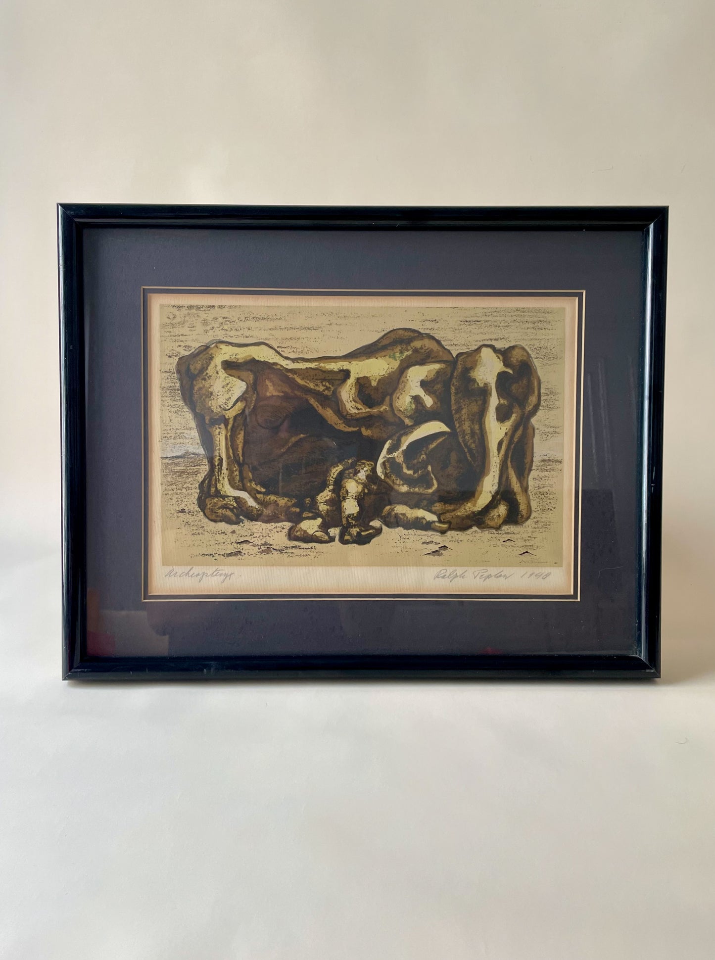 mid-century modern serigraph by Ralph Peplow from 1948