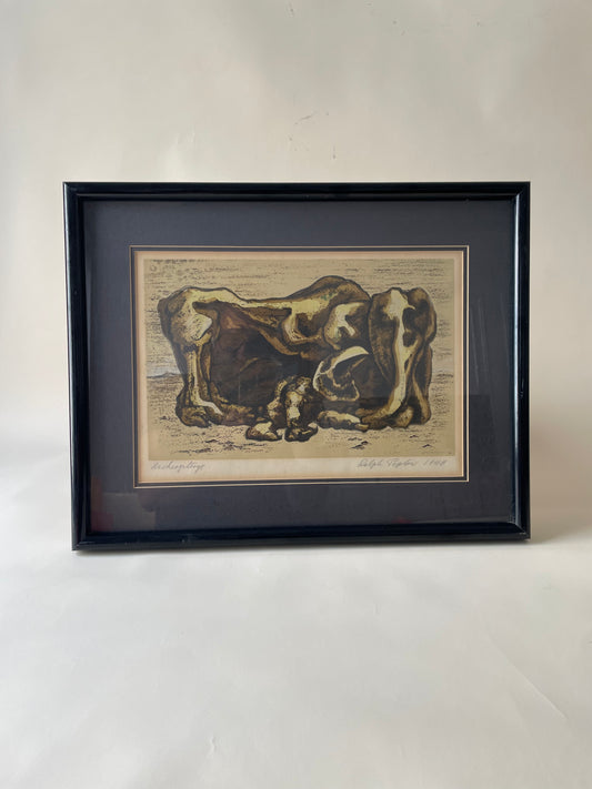 mid-century modern serigraph by Ralph Peplow from 1948