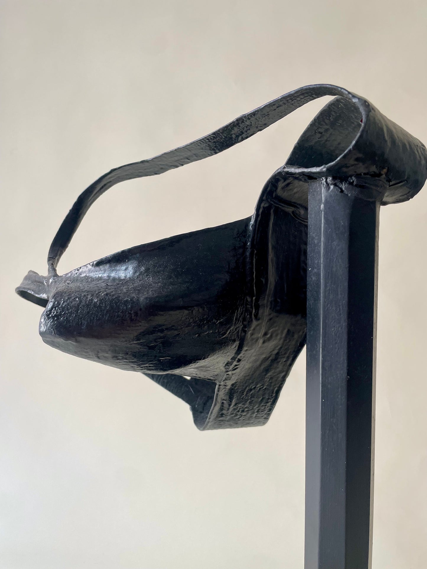 vintage life size jock strap black sculpture by Francine C Fineman