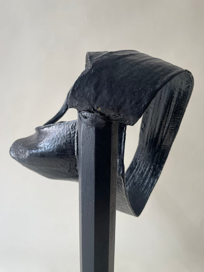 vintage life size jock strap black sculpture by Francine C Fineman