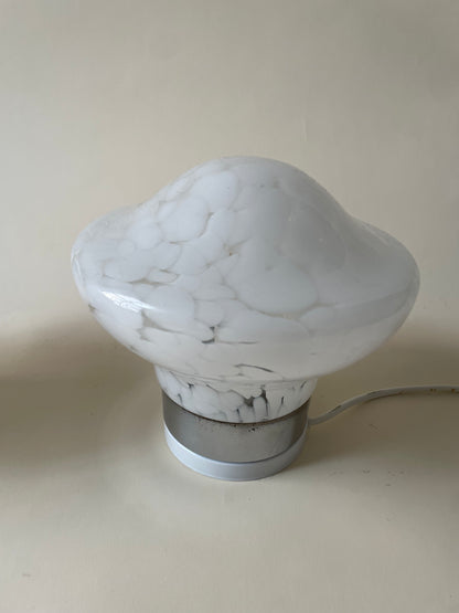 vintage pair of 1970s handblown glass table lamps attributed to Murano
