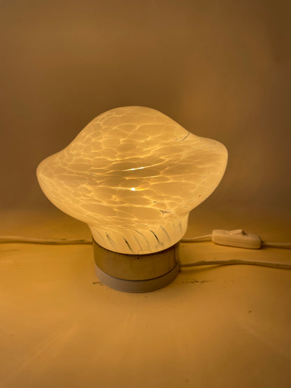 vintage pair of 1970s handblown glass table lamps attributed to Murano