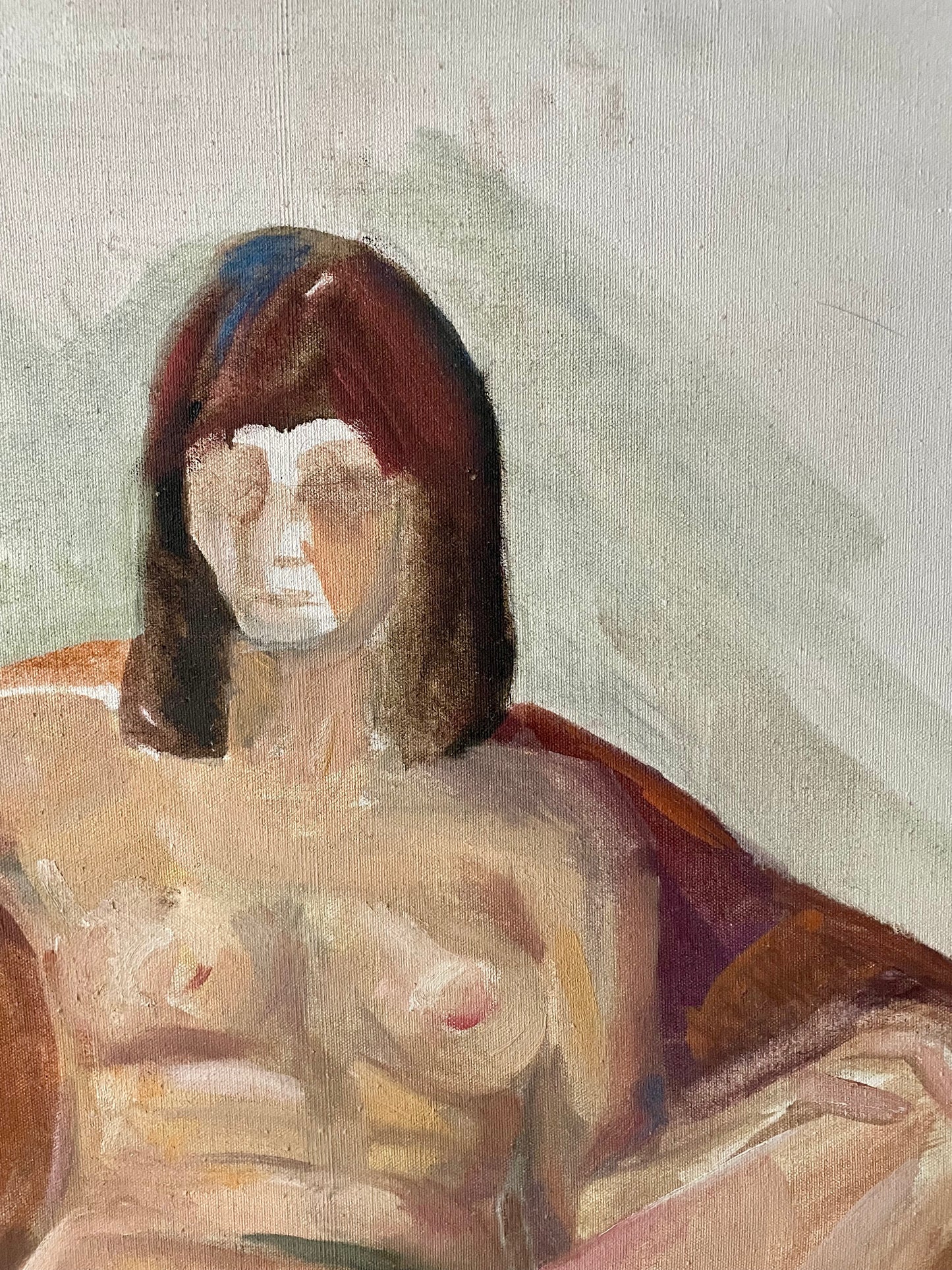 vintage expressionist female nude painting