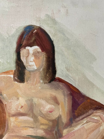 vintage expressionist female nude painting