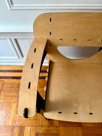vintage postmodern 1991 puzzle chair by David Kawecki