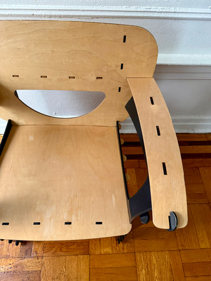 vintage postmodern 1991 puzzle chair by David Kawecki