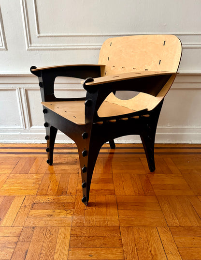 vintage postmodern 1991 puzzle chair by David Kawecki