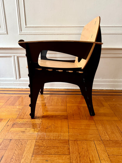 vintage postmodern 1991 puzzle chair by David Kawecki