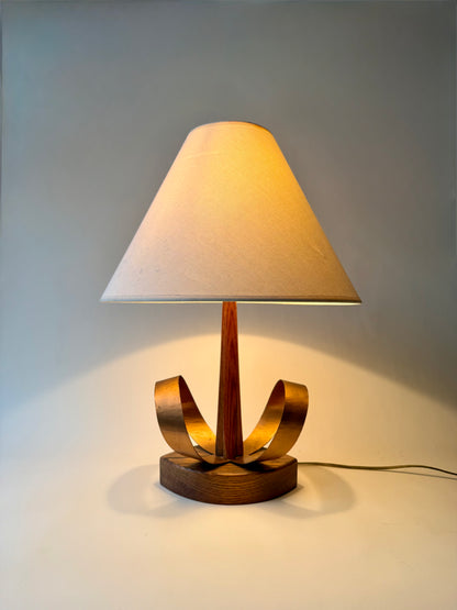 1950s walnut and copper Yasha Heifetz table lamp