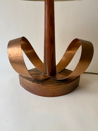 1950s walnut and copper Yasha Heifetz table lamp