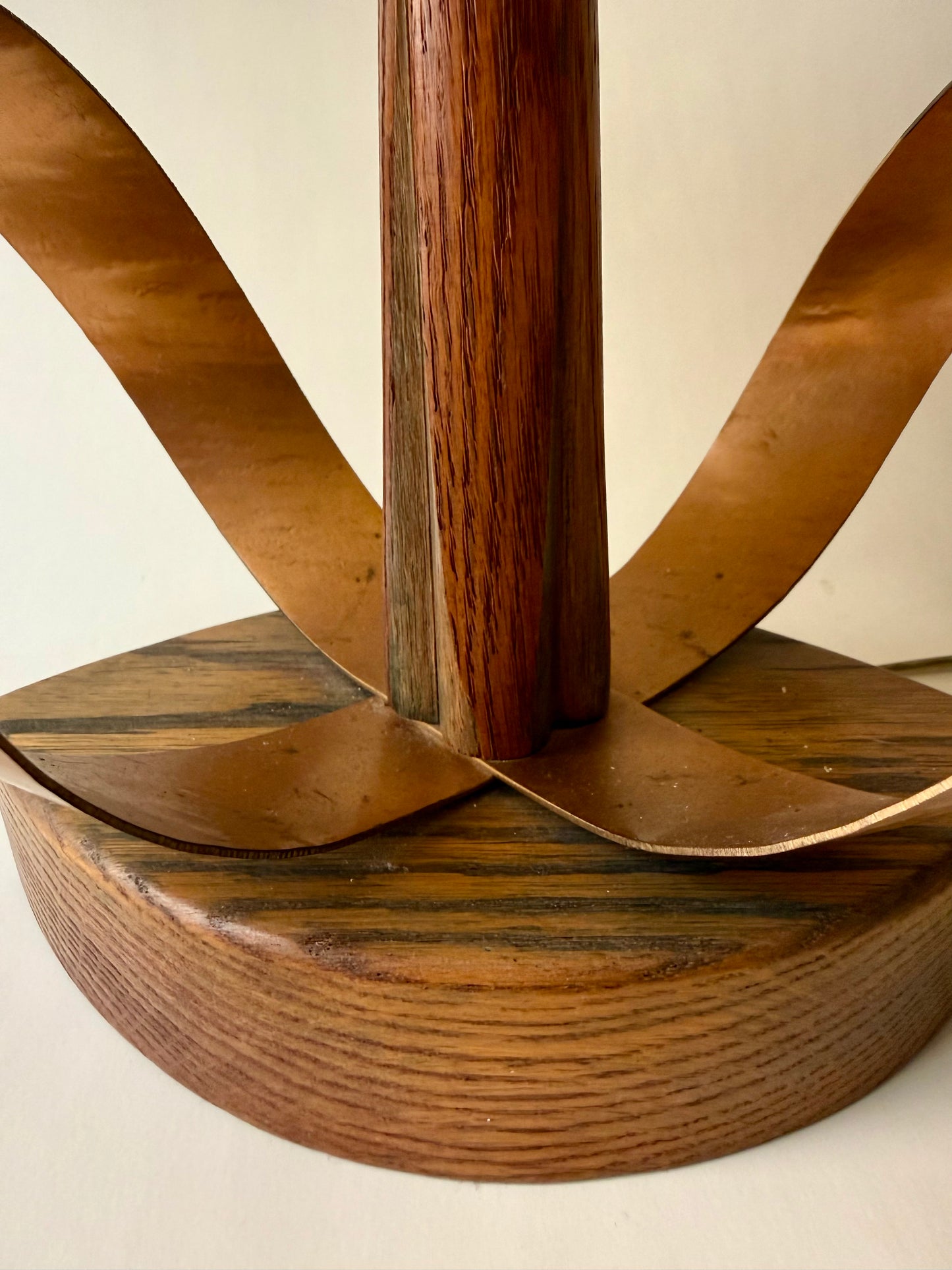 1950s walnut and copper Yasha Heifetz table lamp