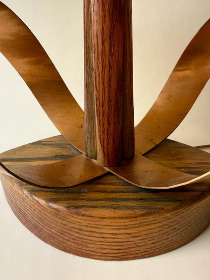 1950s walnut and copper Yasha Heifetz table lamp