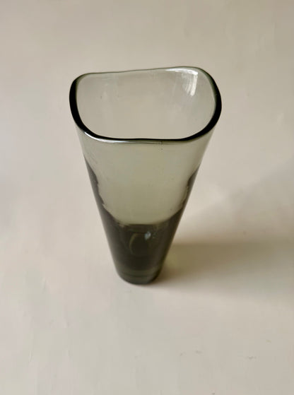 vintage 1962 holmegaard by Per Luken smoked glass vase